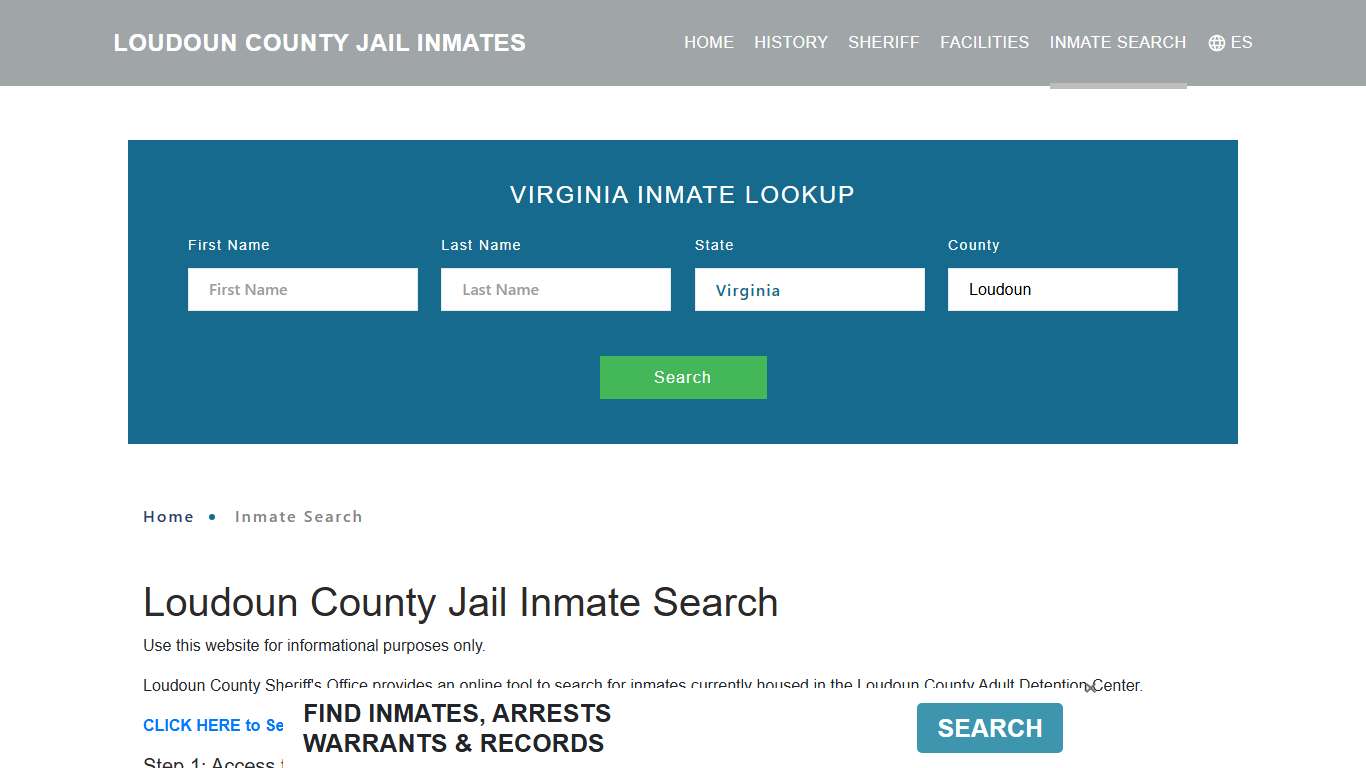 Loudoun County, VA Detainee Lookup